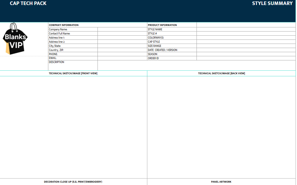 Cap Tech Pack Template