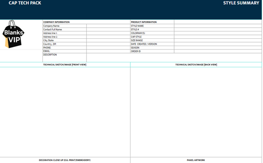 Cap Tech Pack Template